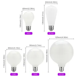 LED-Edison-Glühbirne - milchiges Glas - 5 W - AC110V 220V - G80 - G95 - G125 - A60 - ST64
