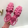 Modische flache Sandalen - mit Riemchen - Flechtmuster