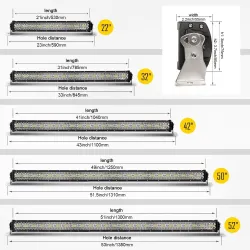 LED light bar - 3-row - combo beam - waterproof - for car / tractor / 4WD / truck / SUV / ATV - 12V - 24VLED light bar