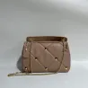Luxurious bag - with rivets / chain strap / handle - genuine leatherHandbags