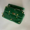 Luxurious bag - with rivets / chain strap / handle - genuine leatherHandbags