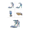 Sexy High Heel Pumps - transparent - mit Fesselriemchen / Nieten