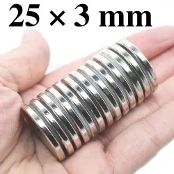 N35 Neodym-Zylindermagnet - 25 mm * 3 mm - 10 Stück