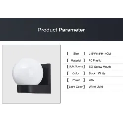 Moderne kugelförmige Lampe - Außenwandleuchte
