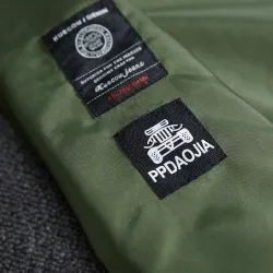 Bomber - pilot jacket - short windbreaker - double sided - with patches / zipper - slim typeJackets