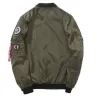 Bomber - Pilotenjacke - kurze Windjacke - doppelseitig - mit Patches / Reißverschluss - schmale Form