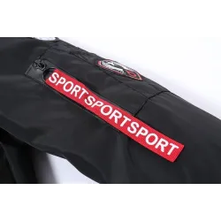 Bomber - pilot jacket - short windbreaker - double sided - with patches / zipper - slim typeJackets
