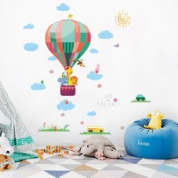 Dekorative Wandtattoos - bunte Luftballons / Wolken / Tiere