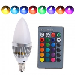 E12 E14 3W RGB LED 15 - Kerzenlampe mit Fernbedienung - Farbwechsel