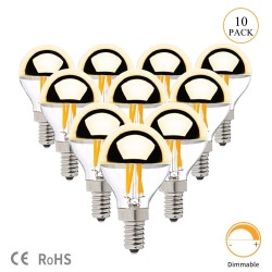 LED-Lampe - G45 Goldspiegelblase - dimmbar - warmweiß - 4W - E12 - E14 - 10 Stück