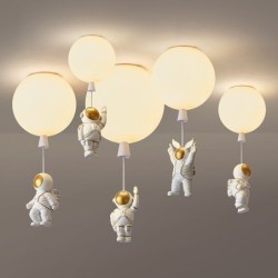 Nordischer Stil - ballonförmige Deckenlampe - mit Astronaut - LED