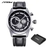 SINOBI - elegante Multifunktions-Quarzuhr - Chronograph - Lederarmband