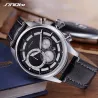 SINOBI - elegante Multifunktions-Quarzuhr - Chronograph - Lederarmband