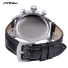 SINOBI - elegant multifunction quartz watch - chronograph - leather strapWatches