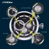 SINOBI - elegante Multifunktions-Quarzuhr - Chronograph - Lederarmband
