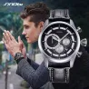 SINOBI - elegante Multifunktions-Quarzuhr - Chronograph - Lederarmband