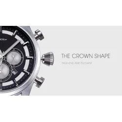 SINOBI - elegant multifunction quartz watch - chronograph - leather strapWatches