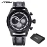 SINOBI - elegante Multifunktions-Quarzuhr - Chronograph - Lederarmband