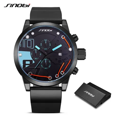 SINOBI - modische Quarzuhr - Silikonarmband - Metalldraht