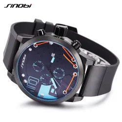 SINOBI - modische Quarzuhr - Silikonarmband - Metalldraht