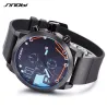 SINOBI - modische Quarzuhr - Silikonarmband - Metalldraht
