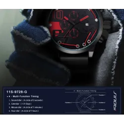 SINOBI - fashionable quartz watch - silicone strap - metal wireWatches
