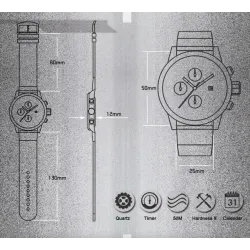 SINOBI - fashionable quartz watch - silicone strap - metal wireWatches