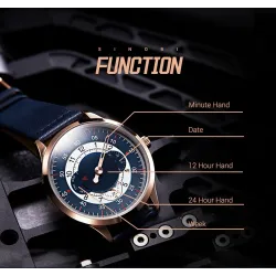 SINOBI - fashionable quartz watch - waterproof - leather strapWatches