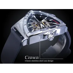 WINNER - fashionable sports watch - transparent cover - luminous pointers - triangle shape dialWatches