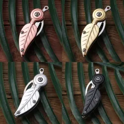 Klappbares Mini-Taschenmesser - Edelstahl - Blattform