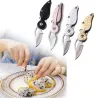 Klappbares Mini-Taschenmesser - Edelstahl - Blattform