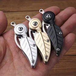 Klappbares Mini-Taschenmesser - Edelstahl - Blattform