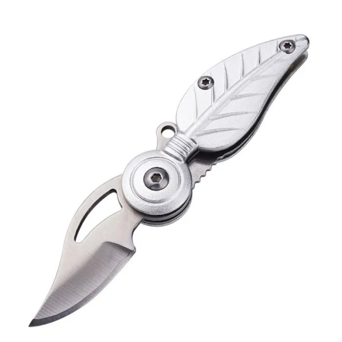 Klappbares Mini-Taschenmesser - Edelstahl - Blattform