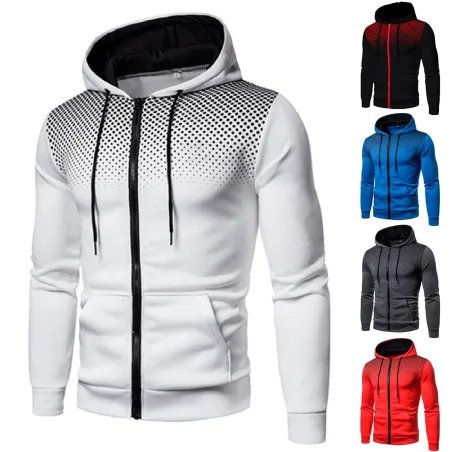 3D-Druck - Kapuzenpullover - Langarm - Reißverschluss