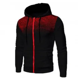 3D-Druck - Kapuzenpullover - Langarm - Reißverschluss
