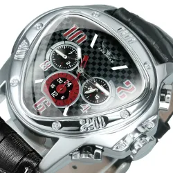 Jaragar – luxuriöse automatische Sportuhr – geometrisches Dreieckszifferblatt – echtes Lederarmband