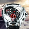 Jaragar - luxurious automatic sports watch - geometric triangle dial - genuine leather strapWatches