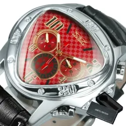 Jaragar – luxuriöse automatische Sportuhr – geometrisches Dreieckszifferblatt – echtes Lederarmband