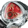 Jaragar – luxuriöse automatische Sportuhr – geometrisches Dreieckszifferblatt – echtes Lederarmband