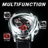Jaragar – luxuriöse automatische Sportuhr – geometrisches Dreieckszifferblatt – echtes Lederarmband