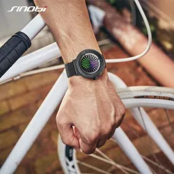 SINOBI - kreative Quarzuhr - buntes Zifferblatt - Edelstahl-Mesh-Armband