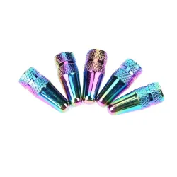 Fahrradventilkappen - Aluminium - Regenbogenfarben - 5 Stück