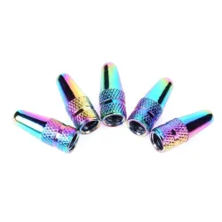 Fahrradventilkappen - Aluminium - Regenbogenfarben - 5 Stück