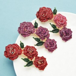 Luxurious brooch - big crystal flowersBrooches