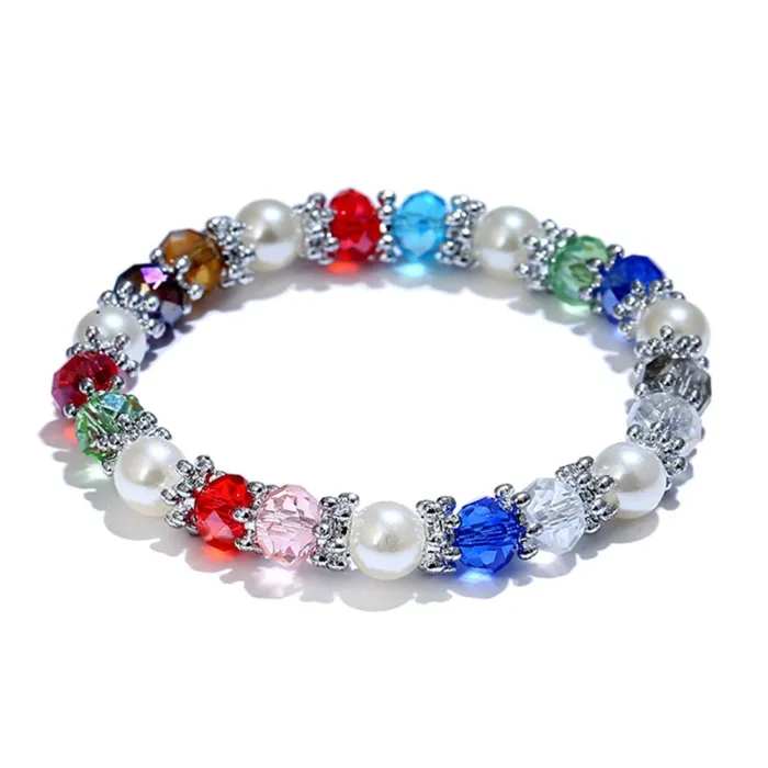 Stylisches Armband - mit bunten Strasssteinen / Perlen