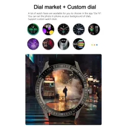 MELANDA - Sport-Smartwatch - Bluetooth - Full-Touchscreen - Fitness-Tracker - Herzmonitor - Wasserdicht - Android - IOS