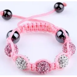 Stylish bracelet with crystal / black beads - adjustable - 4 piecesBracelets