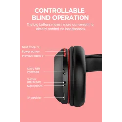 Ausdom M09 - wireless headphones - headset with microphone - foldable - Bluetooth - support TF cardEar- & Headphones