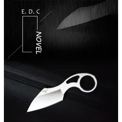 Tactical small knife - with ring - leather case - D2 steelKnives & Multitools