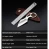 Tactical small knife - with ring - leather case - D2 steelKnives & Multitools